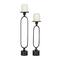 Black Aluminum Modern Candle Holder Set, 15'' & 19''